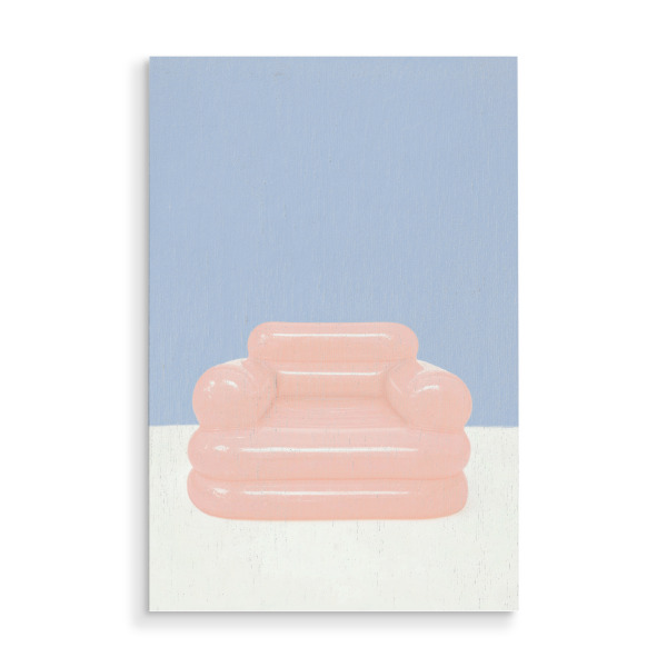 Holzbild "Retro Aufblasbarer Sessel" artboxONE - Architektur,Geometrie,Lustig