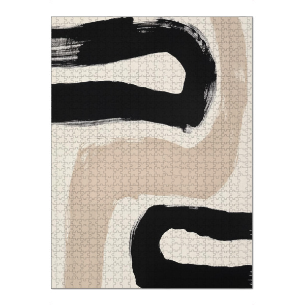 Puzzle Ravensburger "Bold Black and Beige Abstract Art" artboxONE - Abstrakt,Geometrie