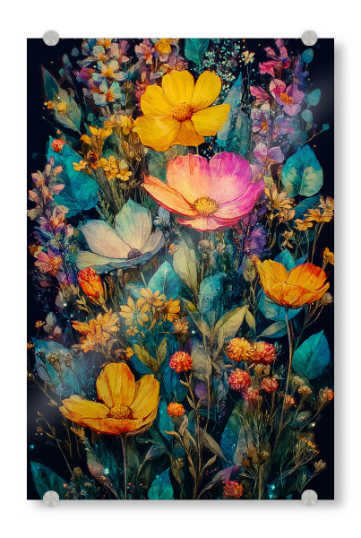 Acrylglasbild "Schöner Blumengarten B (matart)" artboxONE - Natur,Floral - Blumen,Garten,Natur,Modern,Kunst