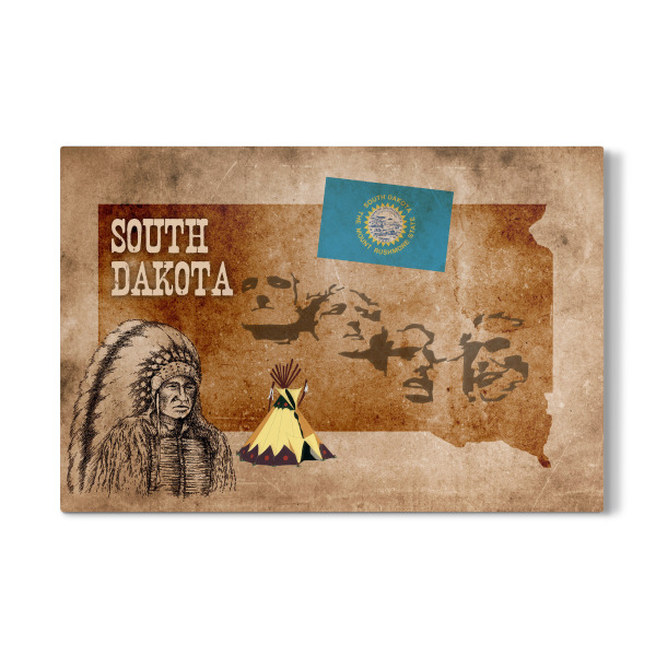 Galerie-Print "South Dakota illustrated Map" 30x20 cm artboxONE