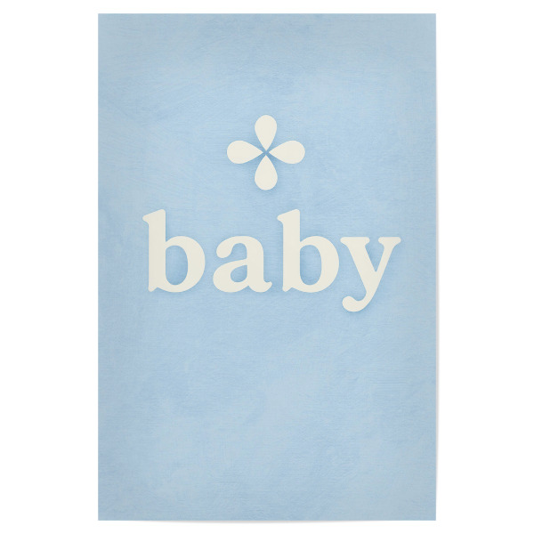 Poster "Baby (Pastell Blau)" artboxONE - Für Kinder,Für Mama,Für Papa - Baby,Text,Kinderzimmer,Baby zimmer,Schlicht,Süss,Blume,Kind