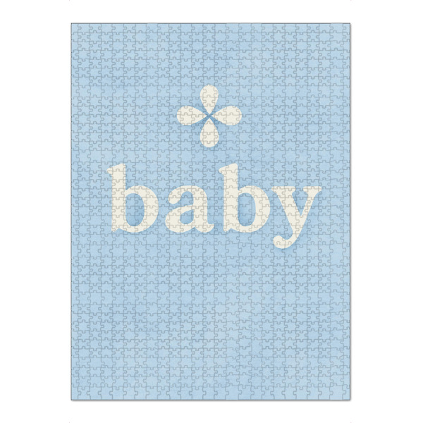 Puzzle Ravensburger "Baby (Pastell Blau)" artboxONE - Für Kinder,Für Mama,Für Papa - Baby,Text,Kinderzimmer,Baby zimmer,Schlicht,Süss,Blume,Kind