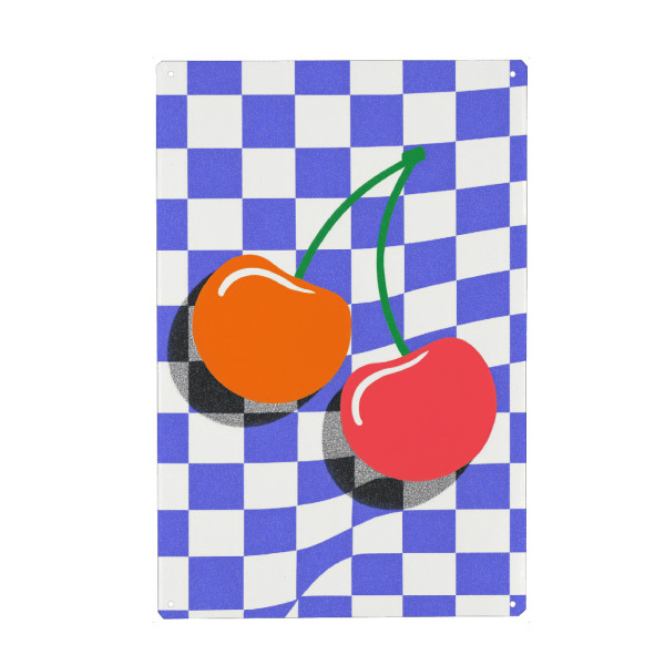 Holzbild "Sommer Kirschen Chic" artboxONE - Natur,Geometrie,Essen & Trinken / Obst & Gemüse