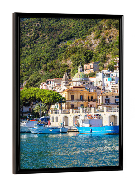 Poster mit schwarzem Rahmen "Cetara in Italien" artboxONE - Natur,Reise,Architektur,Reise / Strand und Meer,Reise / Länder
