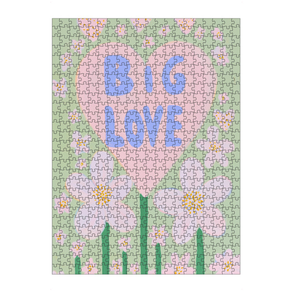 Puzzle Ravensburger "Große Liebe mit Blümchen" artboxONE - Typografie,Floral,Liebe