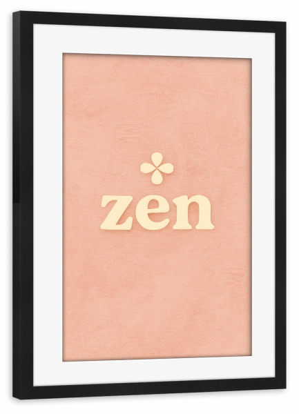 Poster mit Rahmen schwarz "Zen (Pastel Pink)" artboxONE - Buchstaben,Für Mama,Für Papa