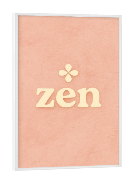 Poster mit weißem Rahmen "Zen (Pastel Pink)" artboxONE - Buchstaben,Für Mama,Für Papa