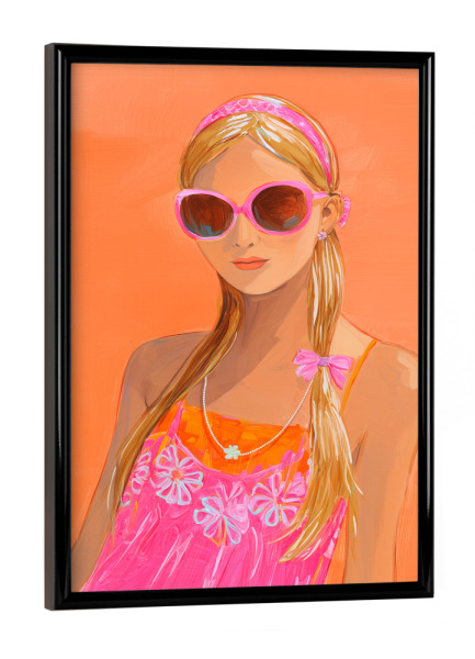 Poster mit schwarzem Rahmen "Weibliche Sonnenfrische" artboxONE - Floral,Menschen,Fashion