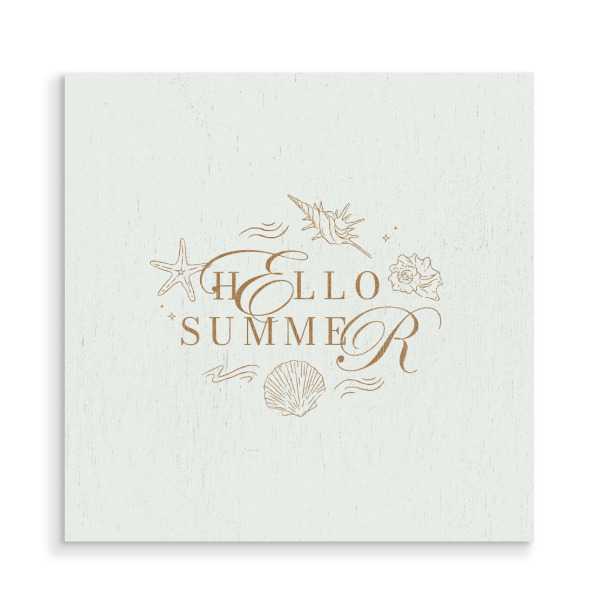 Holzbild "Hallo Sommer Braun" artboxONE - Typografie,Reise,Reise / Strand und Meer