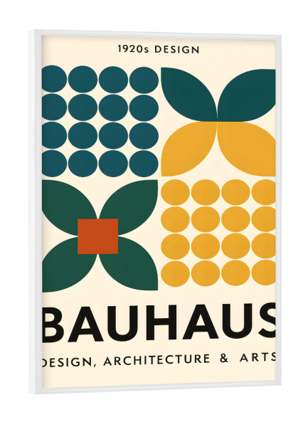 Poster mit weißem Rahmen "Zeitloses Bauhaus-Muster" artboxONE - Abstrakt,Geometrie