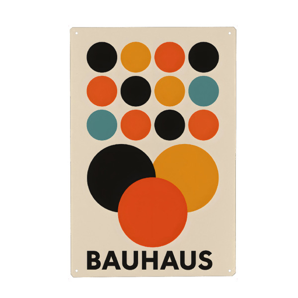 Metall Poster "Bunte Bauhaus-Kreise" artboxONE - Abstrakt,Geometrie