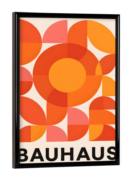 Poster mit schwarzem Rahmen "Bauhaus in warmen Farben" artboxONE - Abstrakt,Geometrie