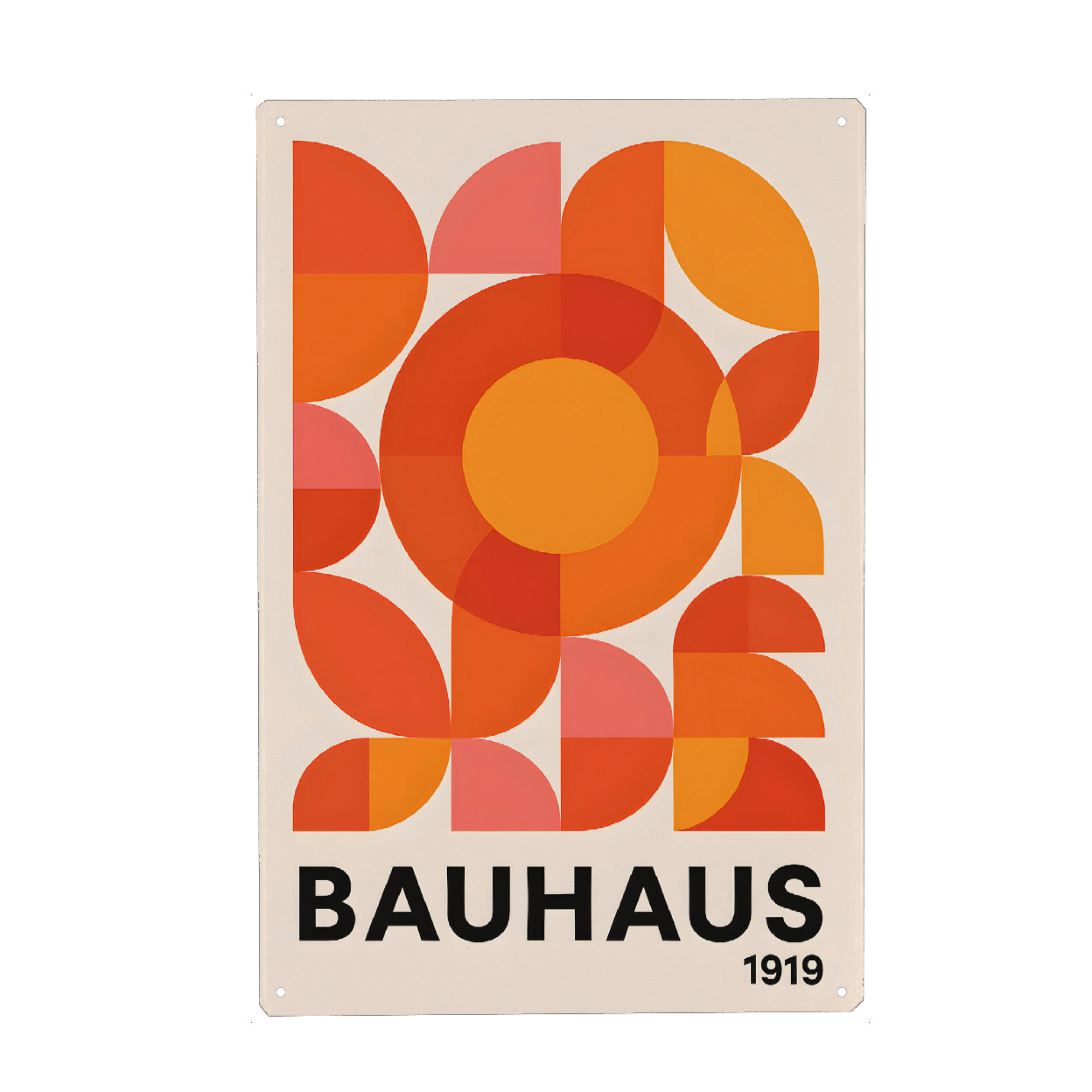 Metall Poster "Bauhaus in warmen Farben" artboxONE - Abstrakt,Geometrie