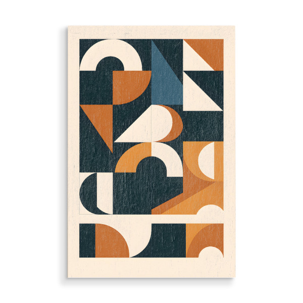 Holzbild "Bauhaus Geometrie – Retro Style" artboxONE - Abstrakt,Geometrie