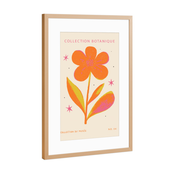 Poster mit Rahmen Kupfer "Collection Botanique" artboxONE - Typografie,Floral,Abstrakt - Blume,Floral,Text,Museum,Shop,Sterne,Treechild,Illustration