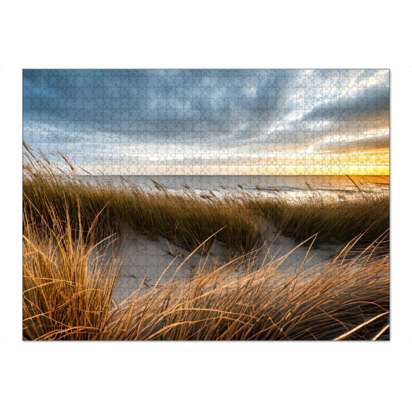 Puzzle Ravensburger "Sanddünen und Gras an der See" artboxONE - Natur - Sabddünen,Gras,Küste,Himmel,Natur,Landschaft - Bild sabddünen