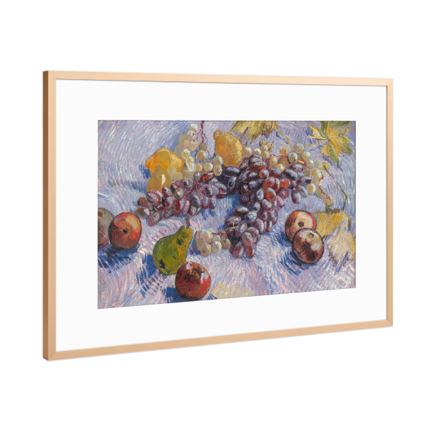 Poster mit Rahmen Kupfer "Van Gogh, Trauben, Äpfel, Zitrone" artboxONE - Natur,Abstrakt,Essen & Trinken / Obst & Gemüse