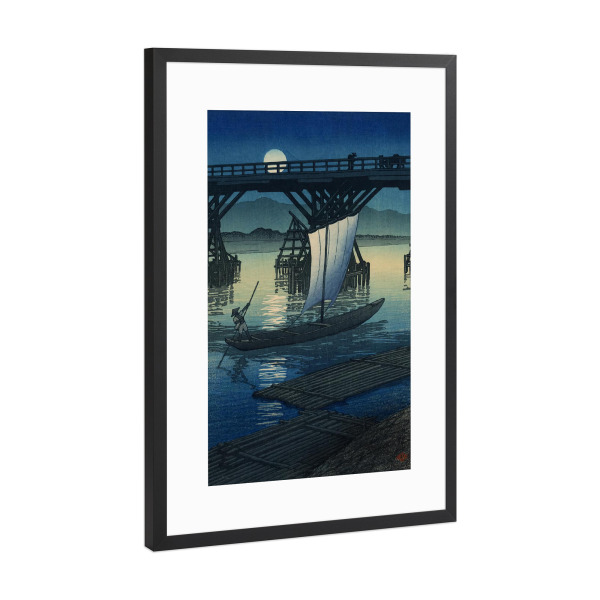 Poster mit Rahmen Schwarz (Metallic) "Ojiya Asahi-Bashi" artboxONE - Reise,Reise / Strand und Meer,Reise / Asien