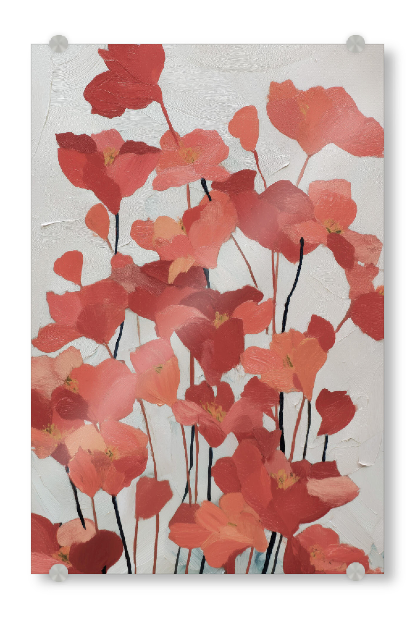 Acrylglasbild "Abstrakte rote Blumen" artboxONE - Natur,Floral,Abstrakt