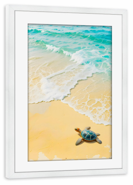 Poster mit Rahmen weiß "Schildkröten" artboxONE - Natur,Reise,Tiere,Reise / Strand und Meer