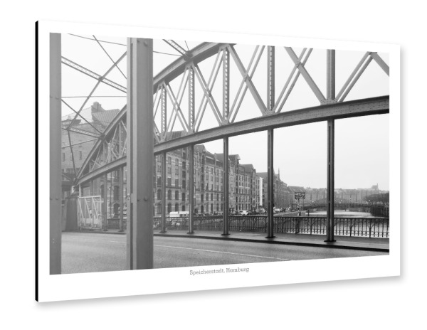 Alu-Dibond "Die Speicherstadt in Hamburg" 30x20 cm artboxONE