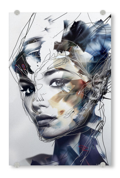 Acrylglasbild "Kreative Gesichtszüge" artboxONE - Abstrakt,Menschen,Geometrie