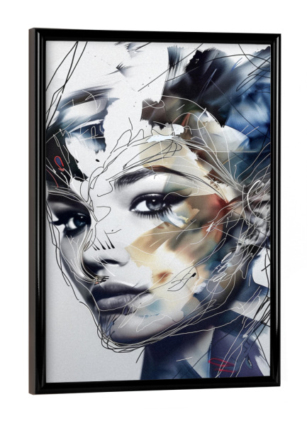 Poster mit schwarzem Rahmen "Kreative Gesichtszüge" artboxONE - Abstrakt,Menschen,Geometrie