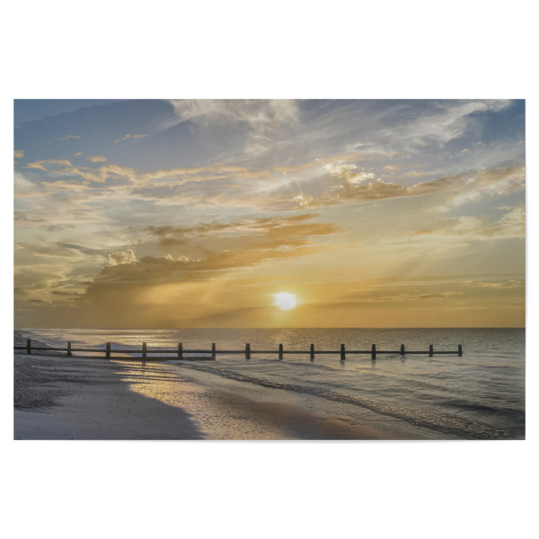 Poster "Sunset Pier" artboxONE - Natur,Reise / Strand und Meer - Pier,Strand,Goldener himmel,Sonnenuntergang