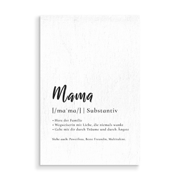 Holzbild "Mama - Definition Muttertag" artboxONE - Typografie,Für Mama - Mutter,Mama,Muttertag,Geschenk,Herz,Liebe,Familie