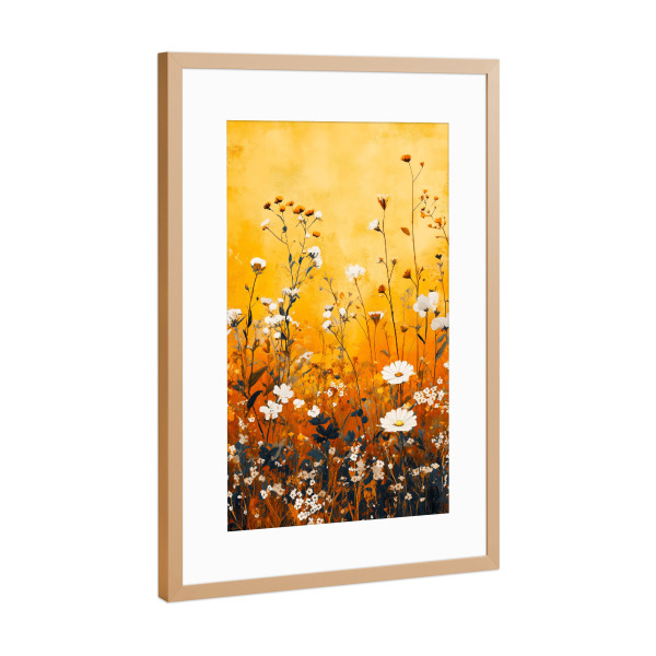Poster mit Rahmen Kupfer "Wildblumenwiese i" artboxONE - Natur,Floral - Wiese,Blumen,Wildblumen,Pflanzen,Garten,Botanisch