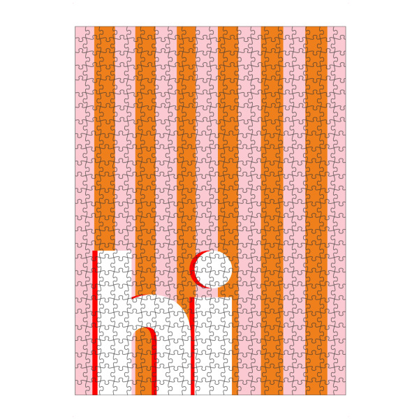 Puzzle Ravensburger "Hi - orange" artboxONE - Typografie,Abstrakt,Geometrie