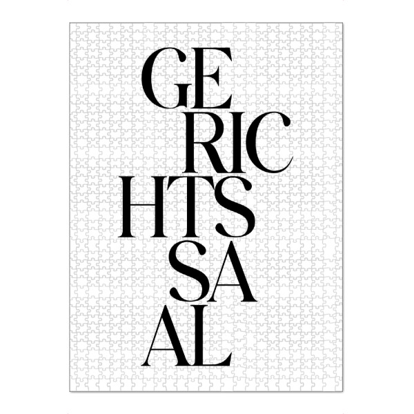 Puzzle Ravensburger "Gerichtssaal Typografie" artboxONE - Typografie,Essen & Trinken,Schwarzweiß
