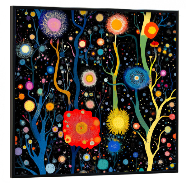 Poster mit schwarzem Rahmen 30x30 cm "Solargartenträume" artboxONE - Floral,Abstrakt,Galaxy