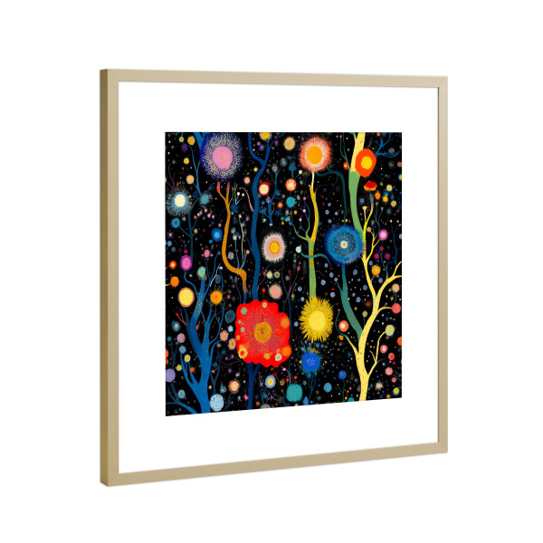 Poster mit Rahmen Gold "Solargartenträume" artboxONE - Floral,Abstrakt,Galaxy
