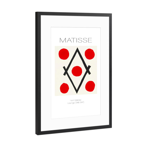 Poster mit Rahmen Schwarz (Metallic) "Henri Matisse Losange" artboxONE - Abstrakt,Geometrie