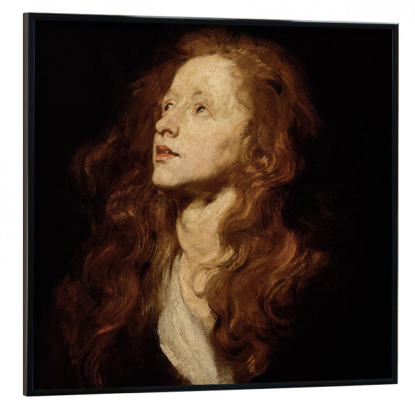 Poster mit schwarzem Rahmen 30x30 cm "Frau nach oben schaut" artboxONE - Menschen,Für Mama,Für Papa