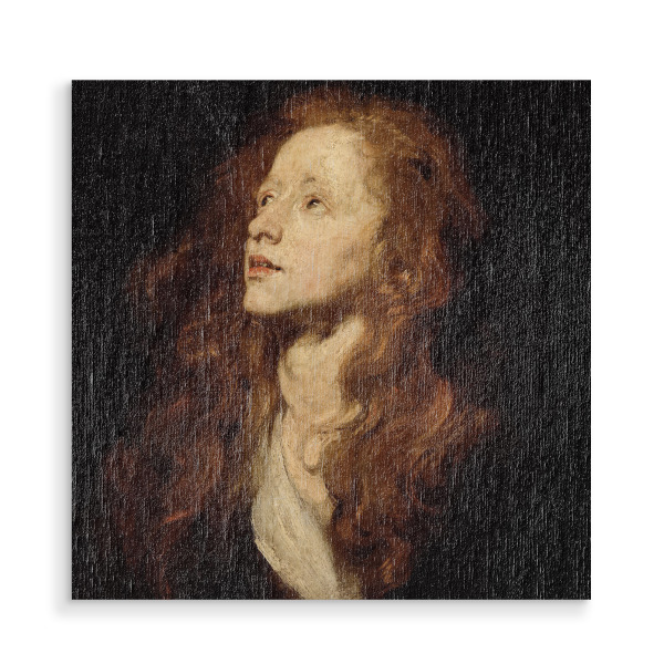 Holzbild "Frau nach oben schaut" artboxONE - Menschen,Für Mama,Für Papa