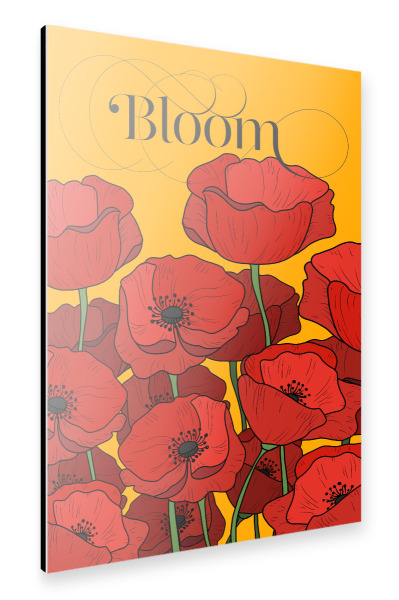 Alu-Dibond "Bloom Poppies Field" 75x50 cm artboxONE