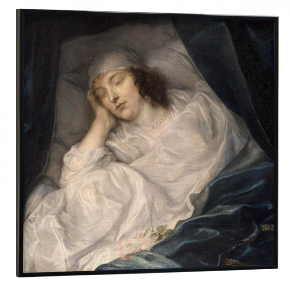Poster mit schwarzem Rahmen 30x30 cm "Lady Digby auf ihrem Sterbebett" artboxONE - Menschen,Für Mama,Für Papa