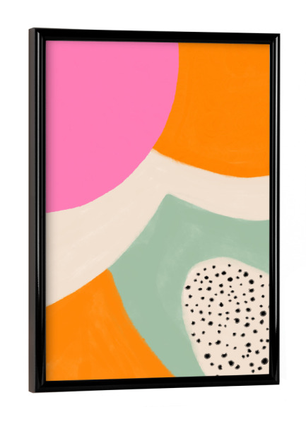 Poster mit schwarzem Rahmen "Punkte Sommer Spaß" artboxONE - Natur,Abstrakt,Geometrie