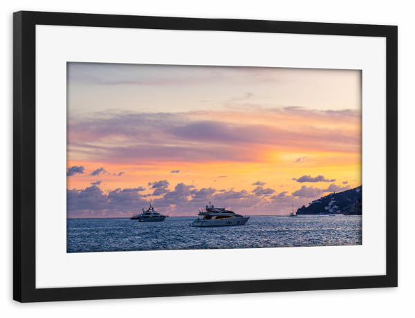 Poster mit Rahmen schwarz "Sonnenuntergang in Italien" artboxONE - Natur,Reise,Reise / Strand und Meer,Reise / Länder