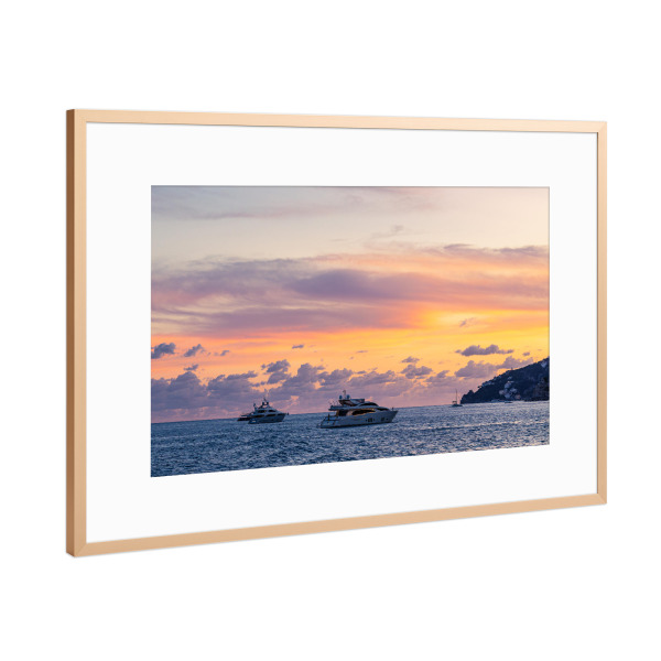 Poster mit Rahmen Kupfer "Sonnenuntergang in Italien" artboxONE - Natur,Reise,Reise / Strand und Meer,Reise / Länder