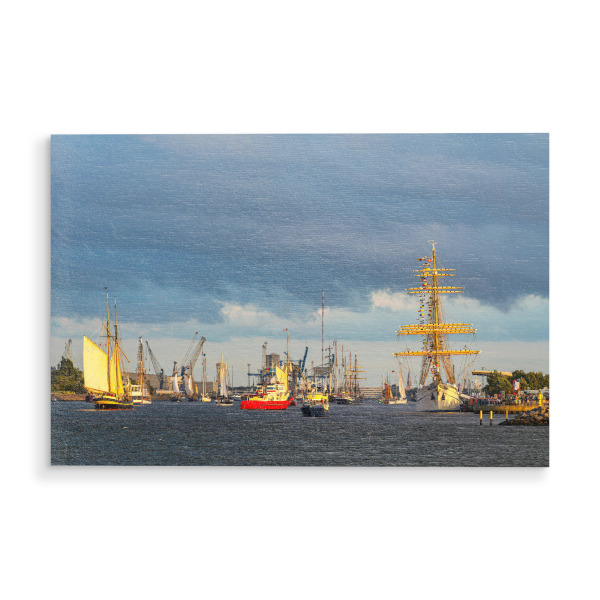 Holzbild "Neuen Strom mitg Segelschiffe" artboxONE - Natur,Reise,Reise / Strand und Meer