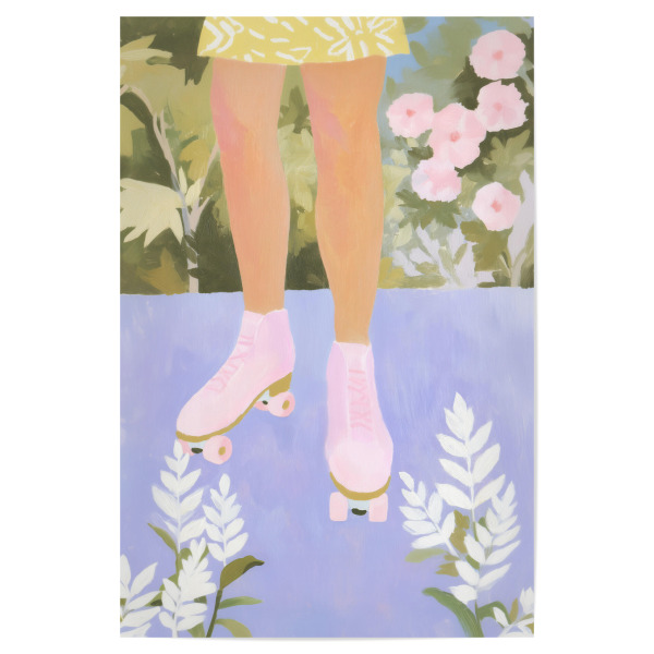 Poster 30x20 cm "Rollschuh-Romantik" artboxONE - Floral,Menschen,Sport
