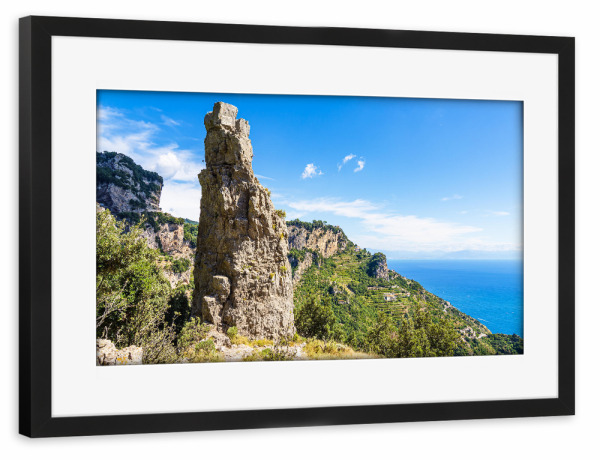 Poster mit Rahmen schwarz "Felsen in Italien" artboxONE - Natur,Reise,Reise / Strand und Meer,Reise / Länder
