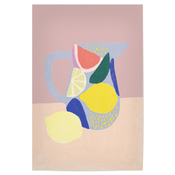 Poster 30x20 cm "Obst Limonade mit Zitrone" artboxONE - Natur,Abstrakt,Essen & Trinken / Obst & Gemüse