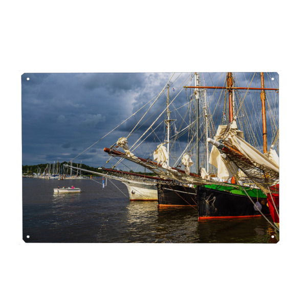 Holzbild "Segelschiffe am Kai" artboxONE - Städte,Natur,Reise