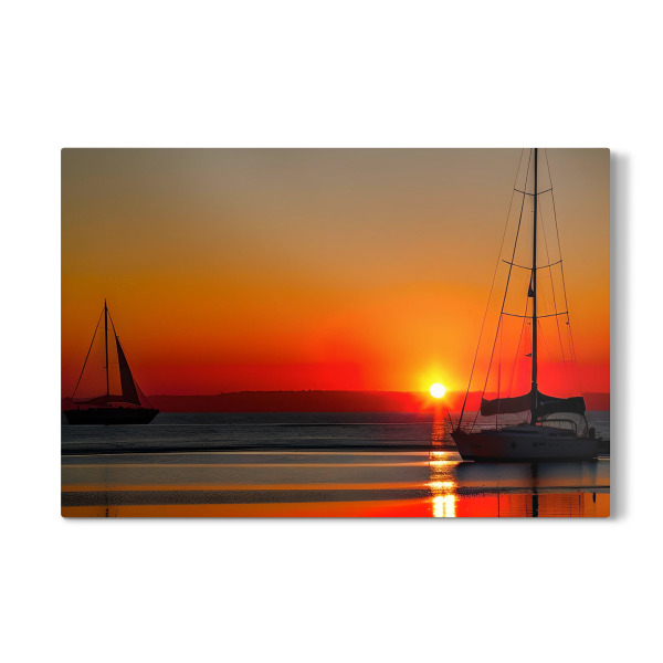 Galerie-Print "Segelboote und Sonnenuntergang" 30x20 cm artboxONE