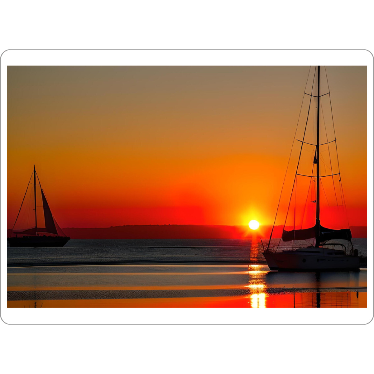 Tischset "Segelboote und Sonnenuntergang" artboxONE - Natur - Segelboote,Sonnenuntergang,Rot,Orange - Bild segelboote