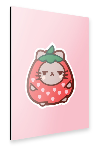 Alu-Dibond "Erdbeerkatze" 75x50 cm artboxONE
